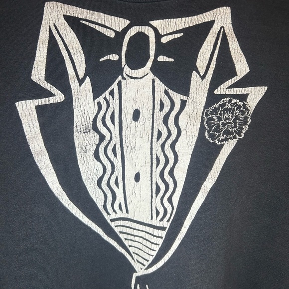 Vintage 90's Tuxedo print longsleeve single-stitch shirt - Picture 4 of 7